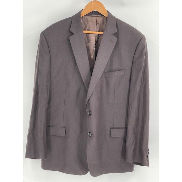 Lauren Ralph Lauren Blazer Sport Coat Suit‎ Men Size 50R Brown Striped